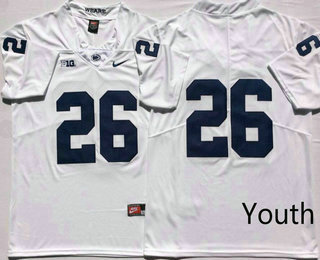 Youth Penn State Nittany Lions #26 Saquon Barkley No Name White 2017 Vapor Untouchable Stitched Nike NCAA Jersey