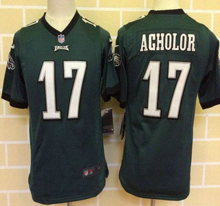 Youth Philadelphia Eagles #17 Nelson Agholor Midnight Green Team Color NFL Nike Game Jersey