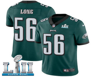 Youth Philadelphia Eagles #56 Chris Long Midnight Green 2018 Super Bowl LII Patch Vapor Untouchable Stitched NFL Nike Limited Jersey