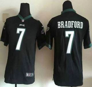 Youth Philadelphia Eagles #7 Sam Bradford Black Alternate NFL Nike Game Jersey