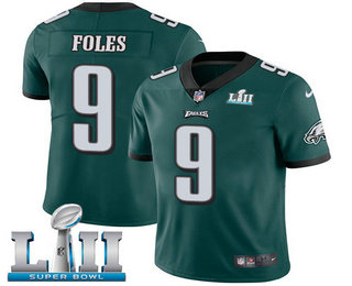 Youth Philadelphia Eagles #9 Nick Foles Midnight Green 2018 Super Bowl LII Patch Vapor Untouchable Stitched NFL Nike Limited Jersey
