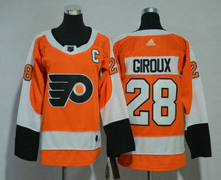 Youth Philadelphia Flyers #28 Claude Giroux Orange With C Patch Home 2017-2018 Hockey Stitched NHL Jersey