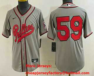 Youth Philadelphia Phillies #59 Jhoan Duran Gray 2026 Field of Dreams Stadium Stitched Jersey