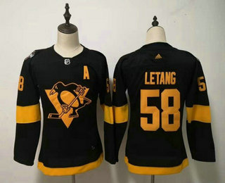 Youth Pittsburgh Penguins #58 Kris Letang Black 2019 Stadium Series Adidas Stitched NHL Jersey