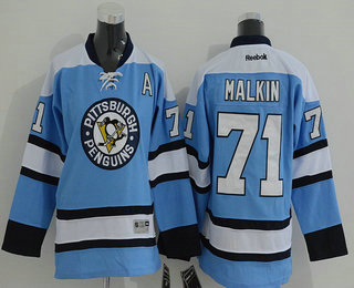 Youth Pittsburgh Penguins #71 Evgeni Malkin Alternate Light Blue NHL Reebok Jersey