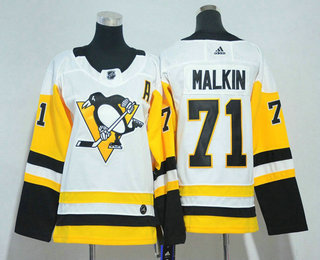 Youth Pittsburgh Penguins #71 Evgeni Malkin White 2017-2018 Hockey Stitched NHL Jersey