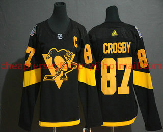 Youth Pittsburgh Penguins #87 Sidney Crosby Black 2019 Stadium Series With C Patch Adidas Stitched NHL Jersey