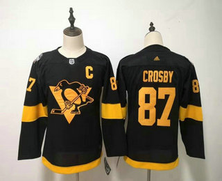 Youth Pittsburgh Penguins #87 Sidney Crosby Black 2019 Stadium Series With C Patch Adidas Stitched NHL Jersey