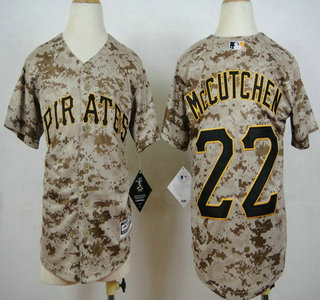 Youth Pittsburgh Pirates #22 Andrew McCutchen Alternate Camo 2015 MLB Cool Base Jersey