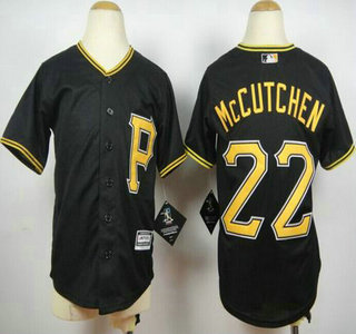 Youth Pittsburgh Pirates #22 Andrew McCutchen Alternate Black 2015 MLB Cool Base Jersey