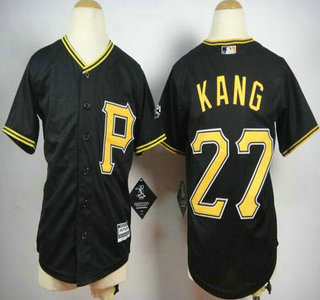 Youth Pittsburgh Pirates #27 Jung-ho Kang Alternate Black 2015 MLB Cool Base Jersey