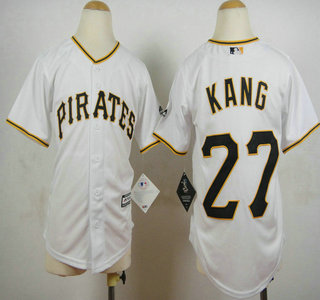 Youth Pittsburgh Pirates #27 Jung-ho Kang White 2015 MLB Cool Base Jersey