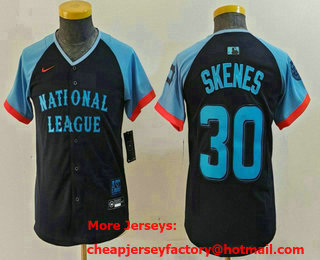 Youth Pittsburgh Pirates #30 Paul Skenes Navy 2024 All Star Limited Stitched Jersey