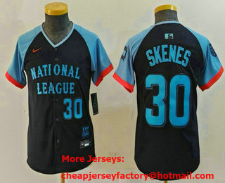 Youth Pittsburgh Pirates #30 Paul Skenes Number Navy 2024 All Star Limited Stitched Jersey