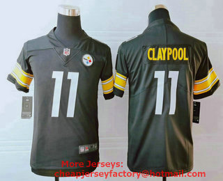 Youth Pittsburgh Steelers #11 Chase Claypool Black 2020 Vapor Untouchable Stitched NFL Nike Limited Jersey