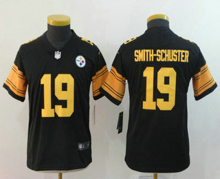 Youth Pittsburgh Steelers #19 JuJu Smith-Schuster Black 2016 Color Rush Stitched NFL Nike Limited Jersey