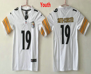 Youth Pittsburgh Steelers #19 JuJu Smith-Schuster White 2017 Vapor Untouchable Stitched NFL Nike Limited Jersey