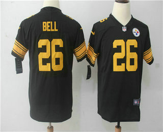 Youth Pittsburgh Steelers #26 Le'Veon Bell Black With Yellow 2016 Color Rush Stitched NFL Nike Limited Jersey