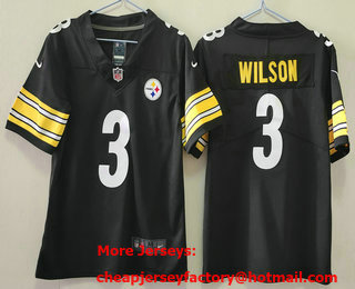 Youth Pittsburgh Steelers #3 Russell Wilson Black Vapor Limited Stitched Jersey