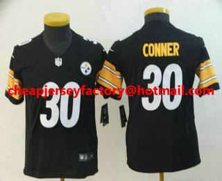 Youth Pittsburgh Steelers #30 James Conner Black 2017 Vapor Untouchable Stitched NFL Nike Limited Jersey