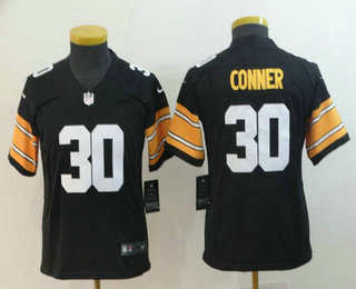 Youth Pittsburgh Steelers #30 James Conner Black NEW 2018 Vapor Untouchable Stitched NFL Nike Limited Jersey