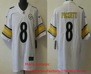 Youth Pittsburgh Steelers #8 Kenny Pickett 2022 White Vapor Untouchable Limited Stitched Jersey