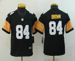 Youth Pittsburgh Steelers #84 Antonio Brown Black NEW 2018 Vapor Untouchable Stitched NFL Nike Limited Jersey