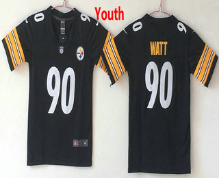Youth Pittsburgh Steelers #90 T. J. Watt Black 2017 Vapor Untouchable Stitched NFL Nike Limited Jersey