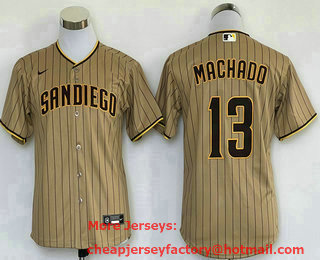 Youth San Diego Padres #13 Manny Machado Brown Stitched MLB Cool Base Nike Jersey
