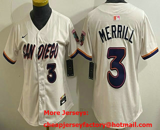 Youth San Diego Padres #3 Jackson Merrill Cream 2026 City Connect Stadium Jersey