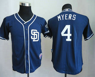Youth San Diego Padres #4 Wil-Myers Navy Blue Cool Base Baseball Jersey