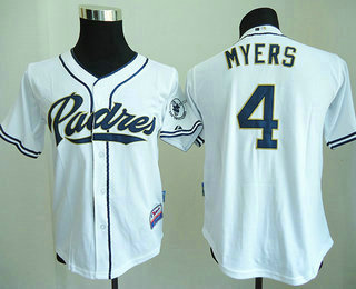 Youth San Diego Padres #4 Wil-Myers White Cool Base Baseball Jersey