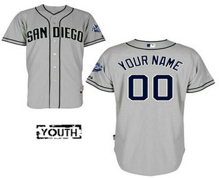 Youth San Diego Padres Authentic Personalized Road Gray Baseball Jersey
