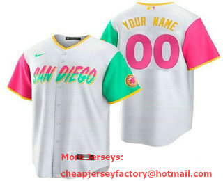 Youth San Diego Padres Customized White 2022 City Connect Cool Base Jersey