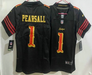 Youth San Francisco 49ers #1 Ricky Pearsall Limited Black Rivalries Vapor Jersey