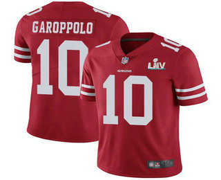 Youth San Francisco 49ers #10 Jimmy Garoppolo Red 2020 Super Bowl LIV Vapor Untouchable Stitched NFL Nike Limited Jersey