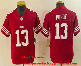 Youth San Francisco 49ers #13 Brock Purdy Red 2023 FUSE Vapor Limited Stitched Jersey