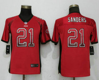 Youth San Francisco 49ers #21 Deion Sanders Red Drift Stitched NFL Nike Fashion Elite Jersey