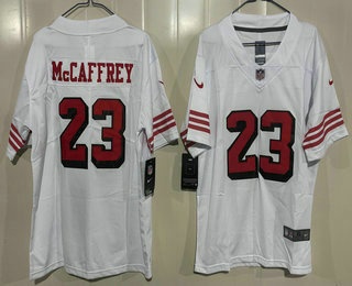 Youth San Francisco 49ers #23 Christian McCaffrey Limited White Throwback Vapor Jersey