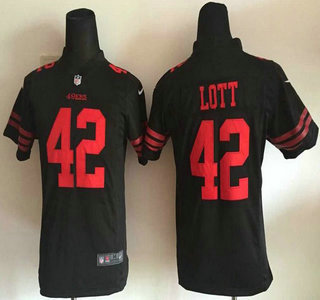 Youth San Francisco 49ers #42 Ronnie Lott 2015 Nike Black Game Jersey
