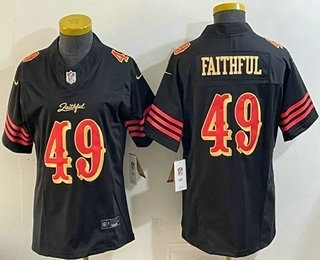 Youth San Francisco 49ers #49 Faithful Limited Black Rivalries FUSE Vapor Jersey