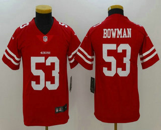 Youth San Francisco 49ers #53 NaVorro Bowman Red 2017 Vapor Untouchable Stitched NFL Nike Limited Jersey
