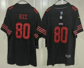 Youth San Francisco 49ers #80 Jerry Rice Limited Black Vapor Jersey