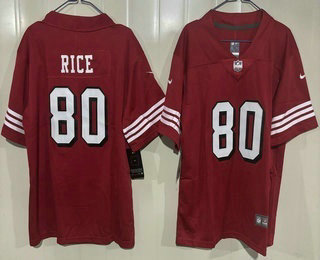 Youth San Francisco 49ers #80 Jerry Rice Limited Red Throwback Vapor Jersey