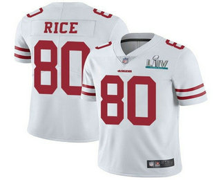 Youth San Francisco 49ers #80 Jerry Rice White 2020 Super Bowl LIV Vapor Untouchable Stitched NFL Nike Limited Jersey
