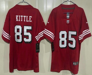 Youth San Francisco 49ers #85 George Kittle Limited Red Throwback Vapor Jersey