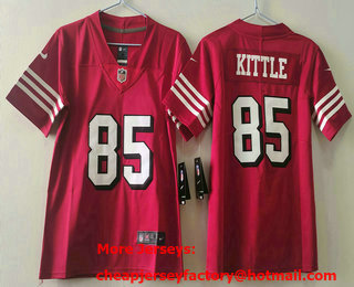 Youth San Francisco 49ers #85 George Kittle Red 2023 Color Rush Vapor Limited Jersey