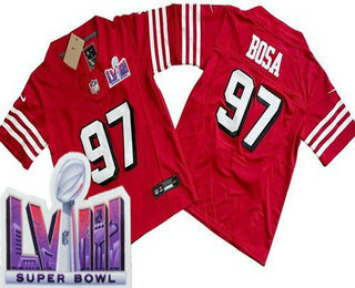 Youth San Francisco 49ers #97 Nick Bosa Limited Red Throwback LVIII Super Bowl FUSE Vapor Jersey