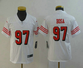 Youth San Francisco 49ers #97 Nick Bosa White New 2019 Color Rush Vapor Untouchable Limited Jersey