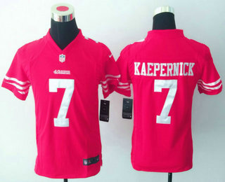 Youth San Francisco 49ers 7 Colin Kaepernick Red Team Color Stitched NFL Nike Game Jersey